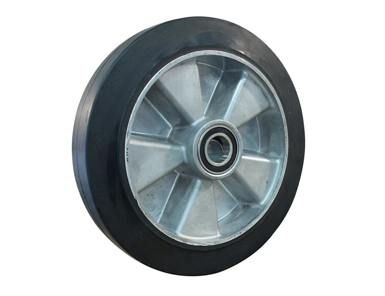 Roues forte charge bandage caoutchouc jante aluminium - max 625kg - chape acier